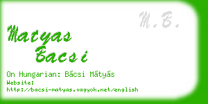 matyas bacsi business card